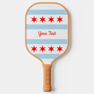Flag of Chicago, Illinois Pickleball Paddle