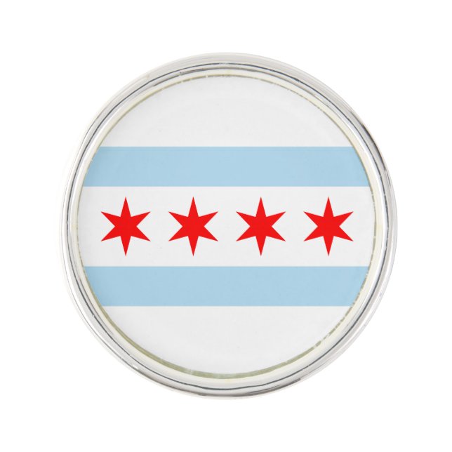Flag of Chicago, Illinois Pin (Front)