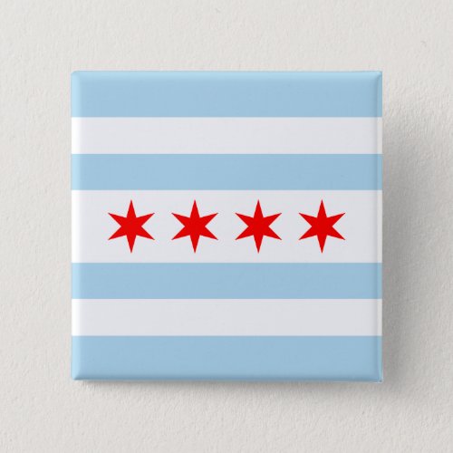 Flag of Chicago Illinois Pinback Button