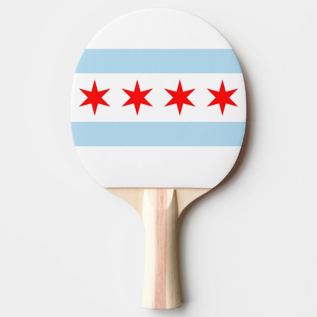 Flag of Chicago, Illinois Ping-Pong Paddle (Front)