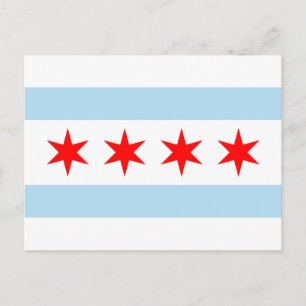 Flag of Chicago, Illinois Postcard
