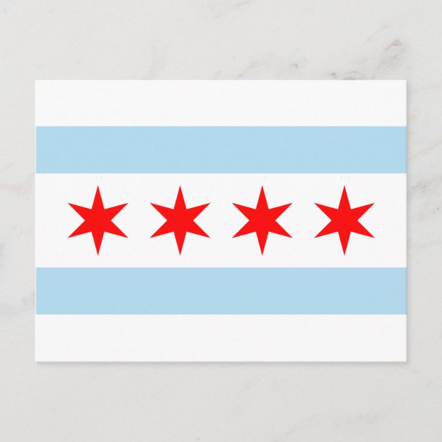 Flag of Chicago, Illinois Postcard (Front)