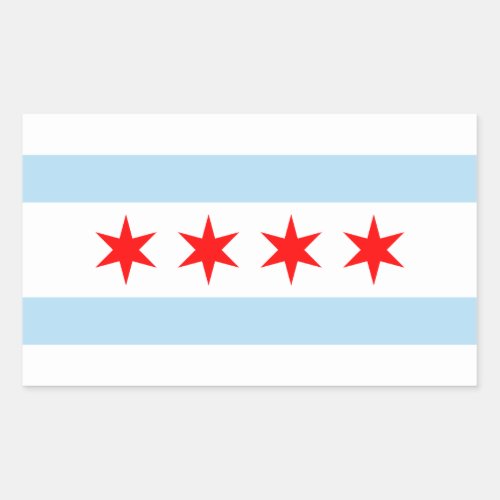 Flag of Chicago Illinois Rectangular Sticker