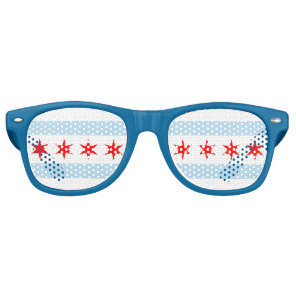 Flag of Chicago, Illinois Retro Sunglasses