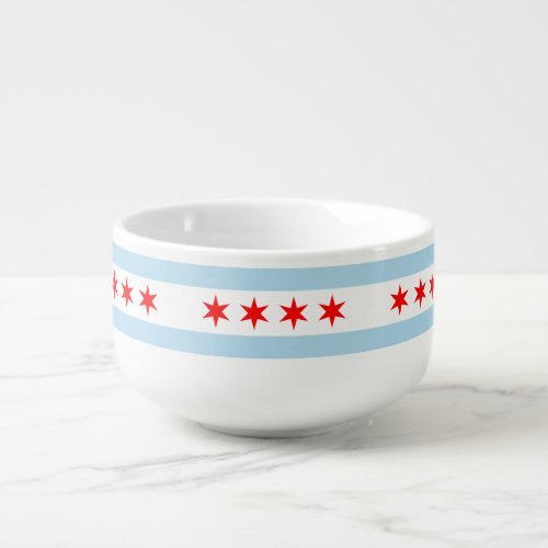 Flag of Chicago Illinois Soup Mug