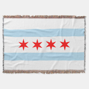 Flag of Chicago, Illinois Throw Blanket