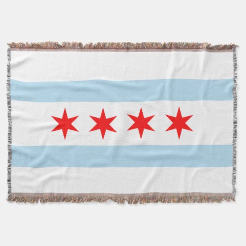 Flag of Chicago Illinois Throw Blanket