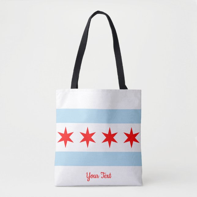 Flag of Chicago, Illinois Tote Bag (Front)