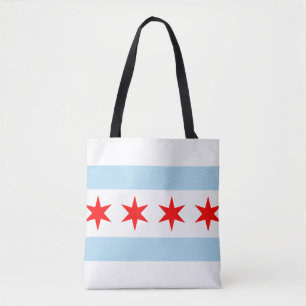 Flag of Chicago, Illinois Tote Bag