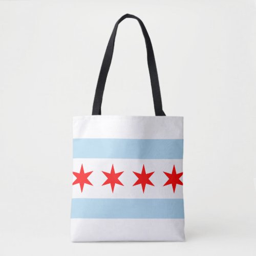 Flag of Chicago Illinois Tote Bag