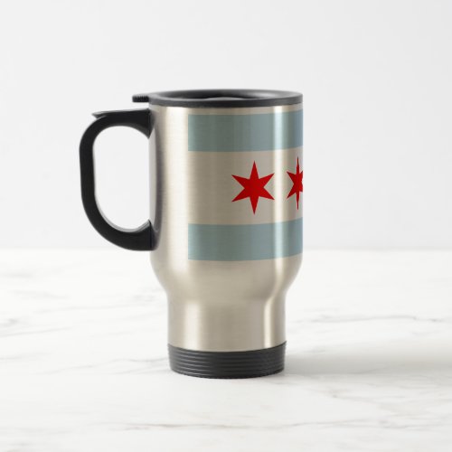 Flag of Chicago Illinois Travel Mug
