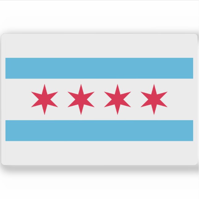 Flag of Chicago, Illinois, USA Sticker (Front)