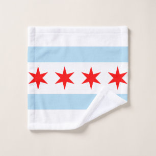 Flag of Chicago, Illinois Wash Cloth