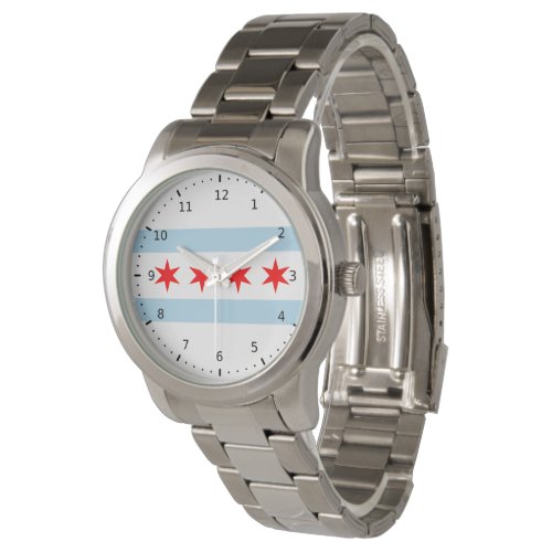 Flag of Chicago Illinois Watch