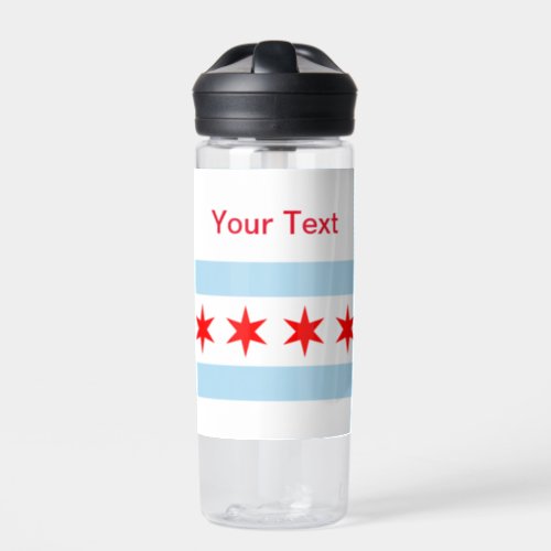 Flag of Chicago Illinois  Water Bottle