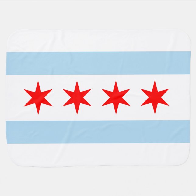 Flag of Chicago Receiving Blanket (Horizontal)