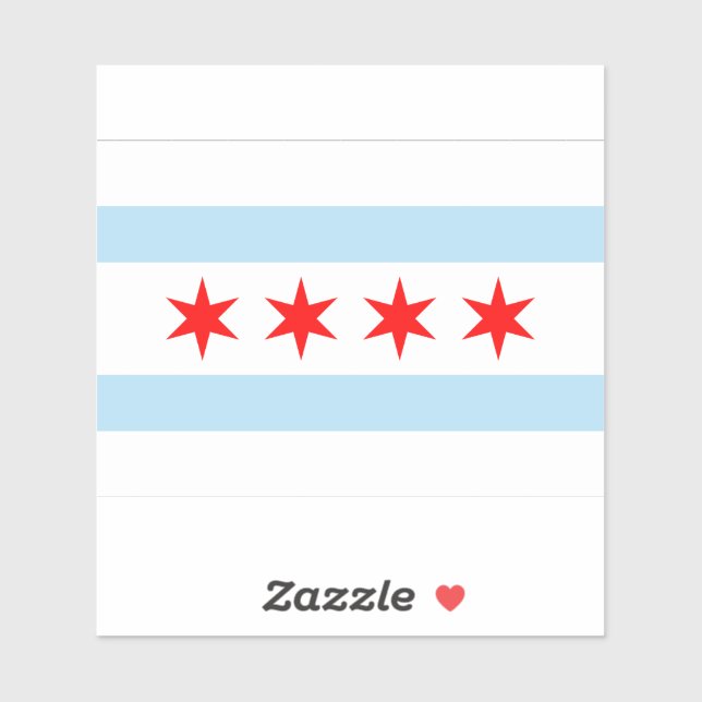 Flag of Chicago Sticker (Sheet)