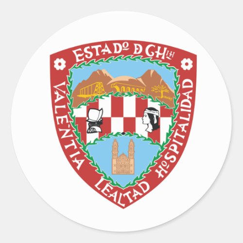 Flag of Chihuahua Classic Round Sticker