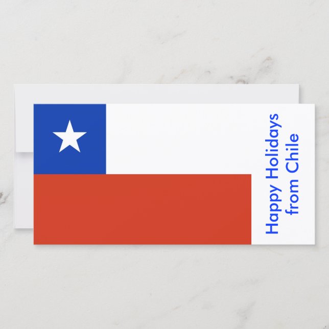 Flag of Chile, Happy Holidays from Chile Holiday Card (Front)