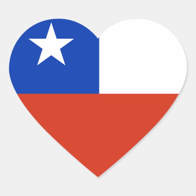 Flag of Chile Heart Sticker (Front)