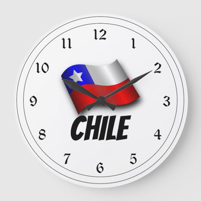 Flag of Chile, Labeled Large Clock (Front)