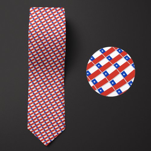 Flag of Chile Pattern Neck Tie