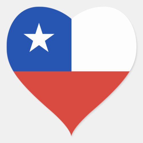 Flag of Chile Sticker Heart