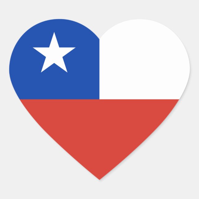 Flag of Chile Sticker (Heart) (Front)