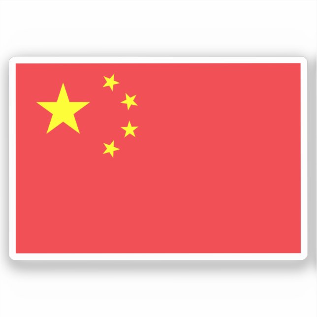 Flag of China custom-cut  Sticker (Front)