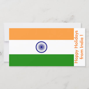 Flag of China, Happy Holidays from India Holiday Card