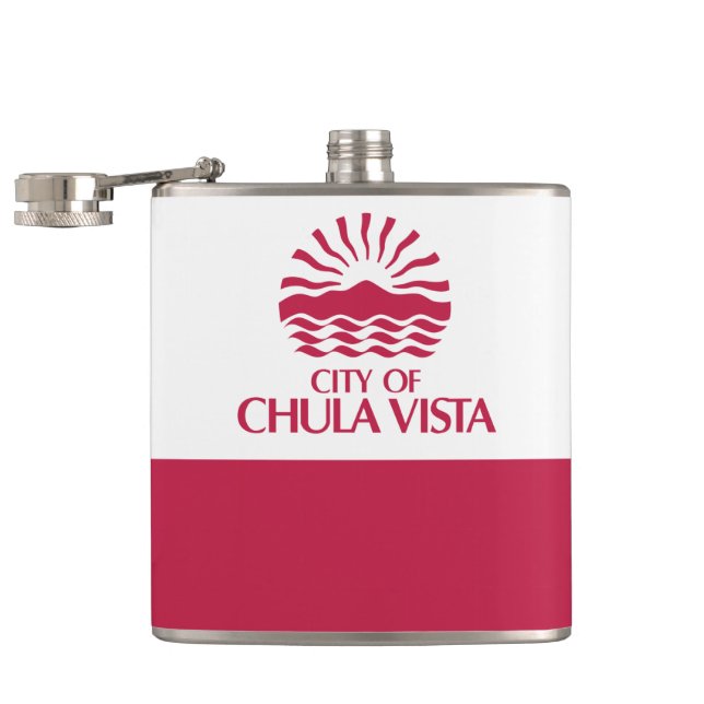 Flag of Chula Vista, California Flask (Opened)