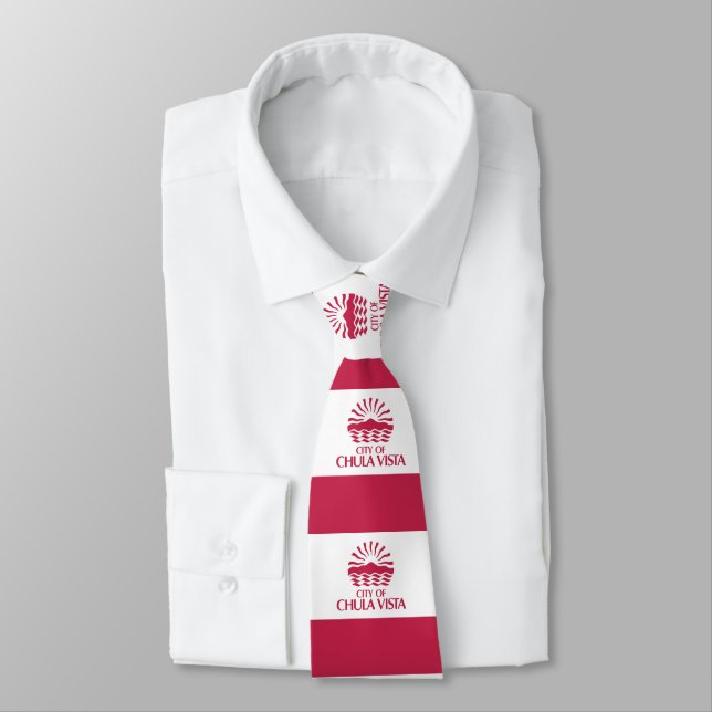 Flag of Chula Vista, California Neck Tie (Tied)