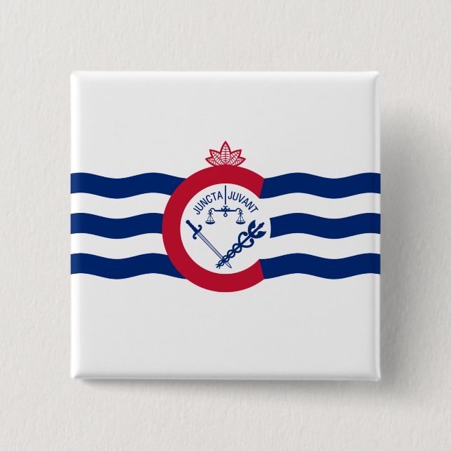 Flag of Cincinnati (Ohio) Button (Front)