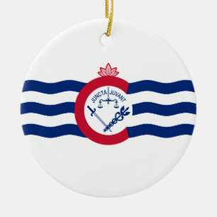 Flag of Cincinnati (Ohio) Ceramic Ornament