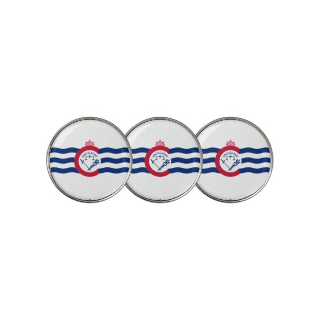 Flag of Cincinnati, Ohio  Golf Ball Marker (3 Up)
