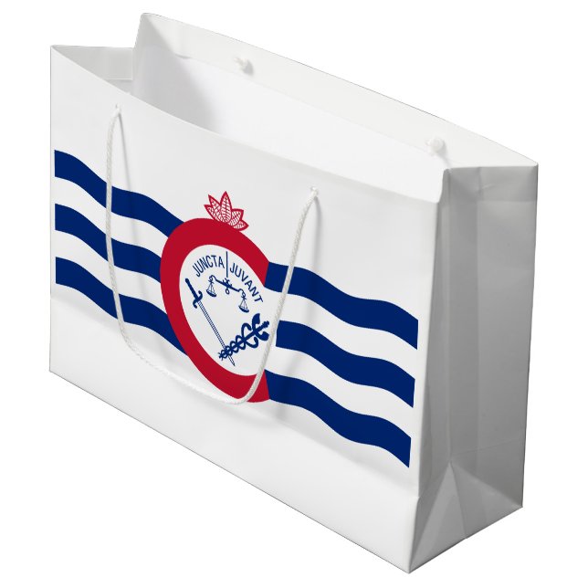 Flag of Cincinnati, Ohio Large Gift Bag (Front Angled)