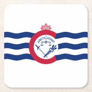 Flag of Cincinnati, Ohio Square Paper Coaster