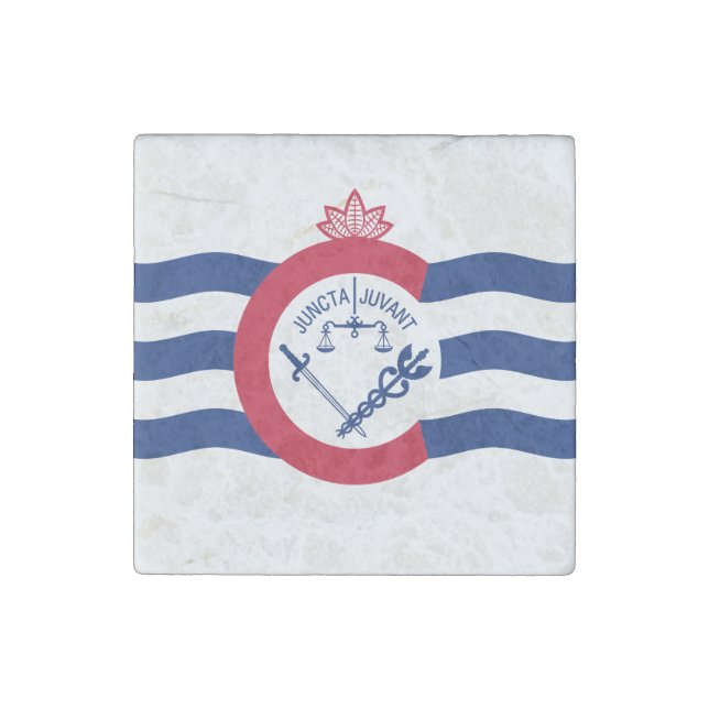 Flag of Cincinnati, Ohio Stone Magnet (Front)