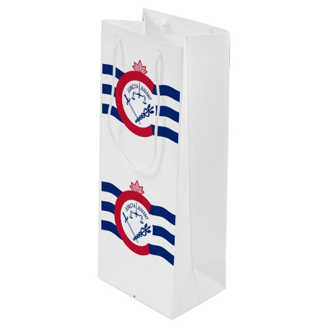 Flag of Cincinnati, Ohio Wine Gift Bag (Front Angled)