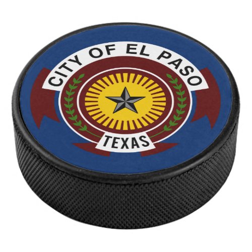 Flag of City of El Paso Texas Hockey Puck