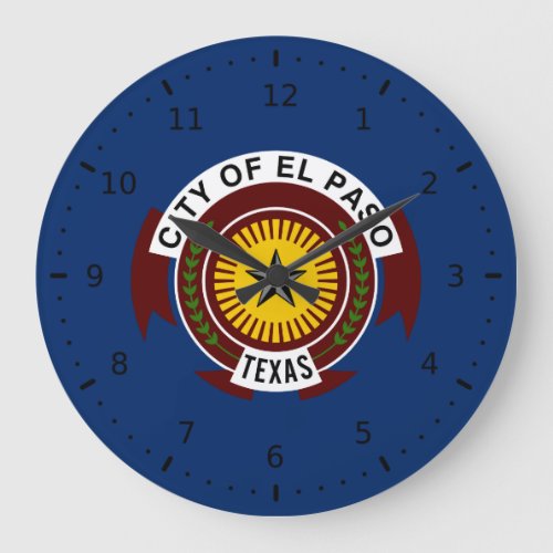 Flag of City of El Paso Texas Large Clock