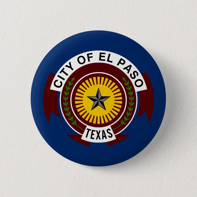 Flag of City of El Paso, Texas Pinback Button (Front)