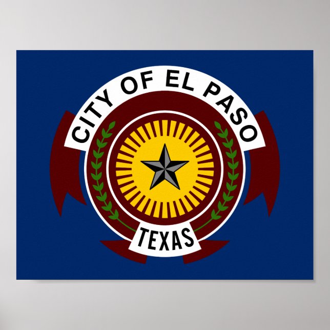 Flag of City of El Paso, Texas Poster (Front)