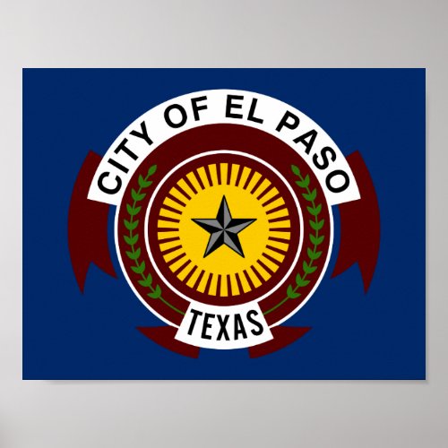 Flag of City of El Paso Texas Poster