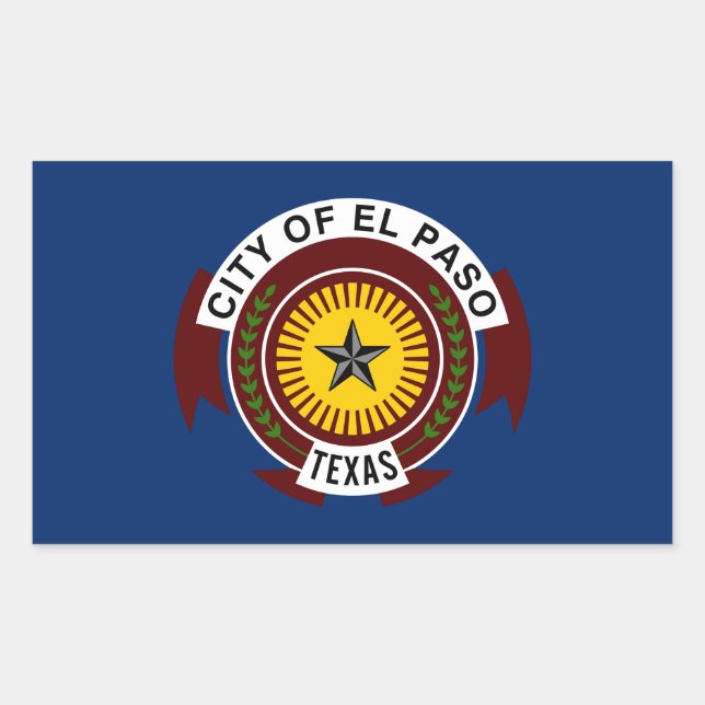 Flag of City of El Paso, Texas Rectangular Sticker (Front)