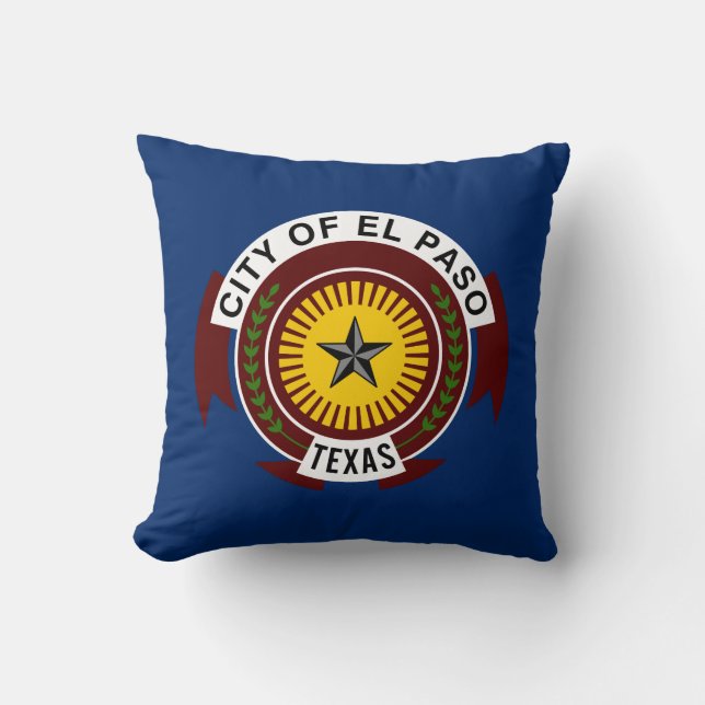 Flag of City of El Paso, Texas Throw Pillow (Front)