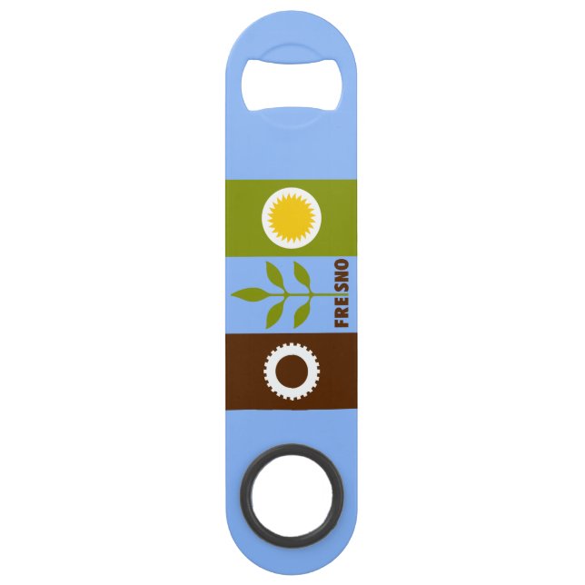 Flag of city of Fresno, California Bar Key (Front)