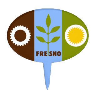 Flag of city of Fresno, California Cake Topper