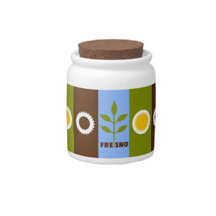 Flag of city of Fresno, California Candy Jar
