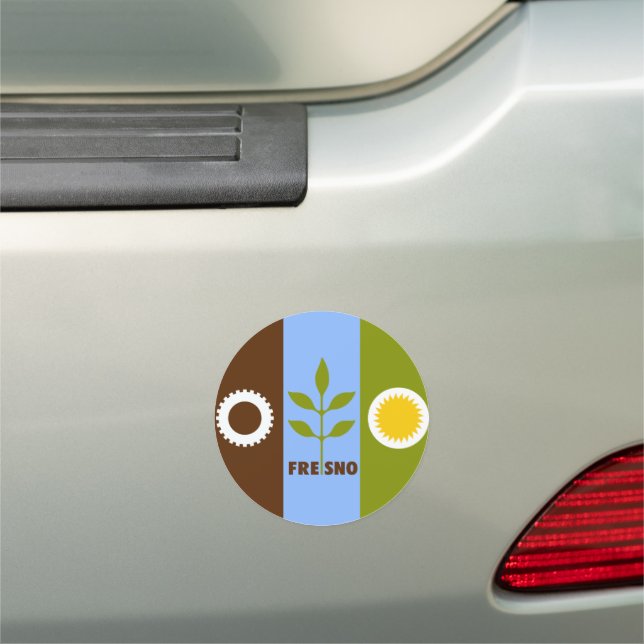 Flag of city of Fresno, California Car Magnet (In Situ)